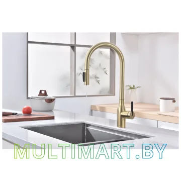 Смеситель Paulmark Universal Un213880-SBG (светлое брашированное золото) картинка 5